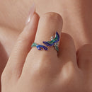 925 Sterling Silver Enamel Adjustable Ring for Women-5