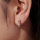 925 Sterling Silver White Gold Plated 1.6cm Pavé CZ Hoop Earrings for Women-7