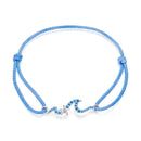 925 Sterling Silver Adjustable White Gold Bracelet with CZ Pendants for Women-1