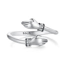 925 Sterling Silver Oxidized Pavé CZ Ring-1