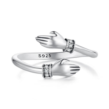 925 Sterling Silver Oxidized Pavé CZ Ring