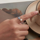 925 Sterling Silver White Gold Plated Quality Shell Pearl Starfish Ring for Women-5