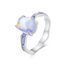 925 Sterling Silver Enamel 10x8mm CZ Ring Size 6 for Women-9