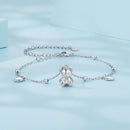925 Sterling Silver Bracelet with Pavé Setting CZ, 150+60mm Length for Women-4