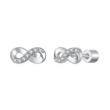 925 Sterling Silver & Moissanite Earrings 0.005ct for Women