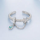 925 Sterling Silver Ring with Pavé Setting and CZ for Women-2