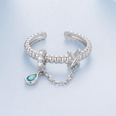 925 Sterling Silver Ring with Pavé Setting and CZ for Women - 0