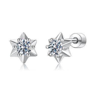 925 Sterling Silver Moissanite 0.10 Carat Earrings for Women