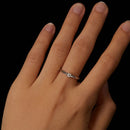 925 Sterling Silver Moissanite White Gold Plated Ring Size 6-5