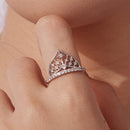 925 Sterling Silver White Gold Plated Ring with Pavé Setting CZ Size 6 for Women-5