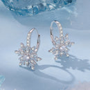925 Sterling Silver Earrings with Pavé Setting CZ in White Gold for Women-3