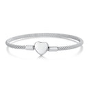 925 Sterling Silver Bracelet 17.0cm Inner Diameter for Women-1