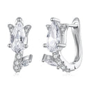925 Sterling Silver Earrings with White Gold Plating and CZ-2