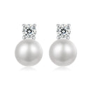 925 Sterling Silver Moissanite 0.1ct Freshwater Pearl Earrings for Women-3