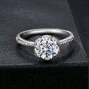 925 Sterling Silver Moissanite Ring 1ct Size 6 White Gold Plated for Women-4