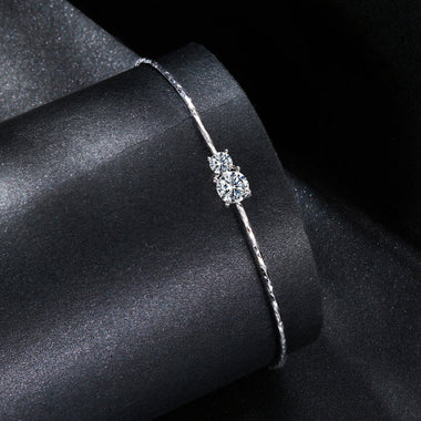 925 Sterling Silver 0.2 Carat Genuine Moissanite Bracelet for Women - 0