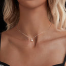 925 Sterling Silver Moissanite and Freshwater Pearl Necklace 40+5cm for Women-4