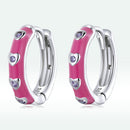 925 Sterling Silver Enamel CZ Earrings for Women, 1.2*0.3cm, Platinum Plated-4