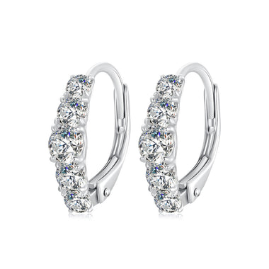 925 Sterling Silver Moissanite Earrings 13*4mm for Women - 0