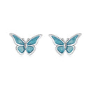 925 Sterling Silver Enamel Oxidized Earrings Size 0.7*1.1cm for Women-1