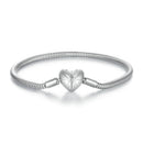 925 Sterling Silver + Pavé Setting White Gold Bracelet 17.0cm for Women-2