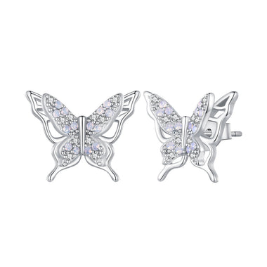 925 Sterling Silver Opal Nanometer Stone Earrings for Women