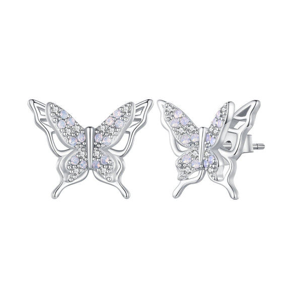 925 Sterling Silver Opal Nanometer Stone Earrings for Women