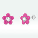 S925 Sterling Silver CZ Pavé Enamel Oxidized Earrings-4