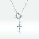925 Sterling Silver Plated Necklace with Adjustable Length 42.5cm and CZ for Women-4