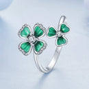 925 Sterling Silver Enamel Pavé CZ Ring for Women-5