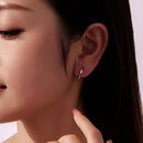 925 Sterling Silver Plated White Gold Hoop Earrings for Women-5