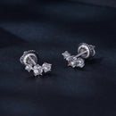 925 Sterling Silver Moissanite 0.01 Carat Earrings Size 4*9mm for Women-3