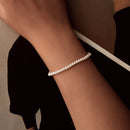925 Sterling Silver White Gold Plated Shell Pearl Bracelet 16+6cm for Women-6
