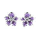 S925 Sterling Silver Plated Platinum Enamel Earrings for Women-3