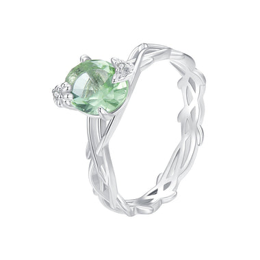 925 Sterling Silver Synthetic Spinel 3.8mm Ring for Women Size 7 - 0