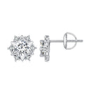 925 Sterling Silver 5.0mm Moissanite Earrings with CZ, 1.0cm for Women-2