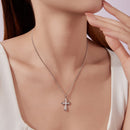925 Sterling Silver Plated White Gold Moissanite Necklace 40+5cm for Women-7