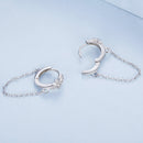 925 Sterling Silver Earrings with Pavé Setting and Platinum Plating, 2.7 x 0.6 cm for Women-4