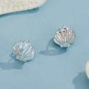 925 Sterling Silver White Gold Plated Enamel Earrings for Women 11x11mm-4