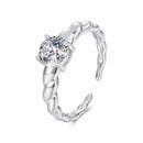 925 Sterling Silver Moissanite 0.65 Carat Ring for Women Size E-3