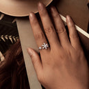 925 Sterling Silver Ring with White Gold Plating and CZ for Women-7