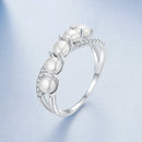 925 Sterling Silver White Gold Plated Freshwater Pearl Ring Size 6 for Women-4