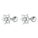 925 Sterling Silver Earrings with Pavé Setting and Oxidized Finish-1