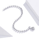 925 Sterling Silver Bracelet with Pavé Setting CZ and Platinum Plating, 17cm for Women-7
