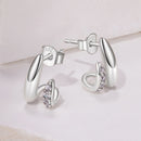 925 Sterling Silver Earrings with Pavé Setting CZ-3