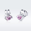 925 Sterling Silver Earrings with Pavé Setting and Oxidized Finish for Women-4