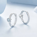 925 Sterling Silver Earrings with CZ and White Gold Plating, 1.3cm for Women-5