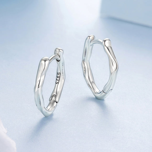 925 Sterling Silver Earrings with Oxidized Finish - 1.4x0.2cm for Women