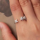 925 Sterling Silver White Gold Plated Pavé Setting CZ Flower Ring for Women-4