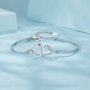 925 Sterling Silver Bracelet with Pavé Setting CZ, 170+50mm Length, White Gold Plated for Women-4